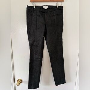 HELMUT LANG 100% Lamb Leather Patina Stretch Pants Black Size 4